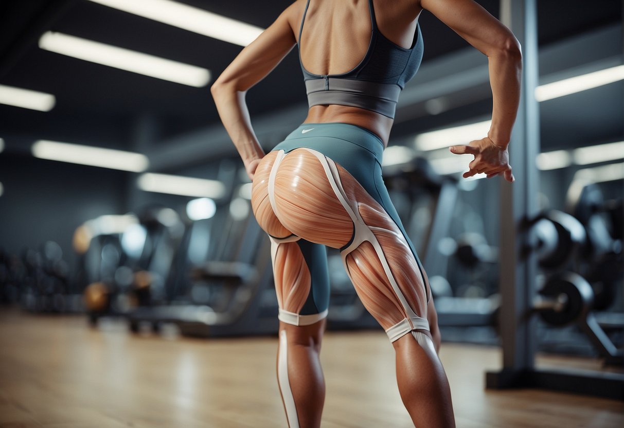 A detailed illustration of the anatomy and function of the gluteal muscles during a workout session