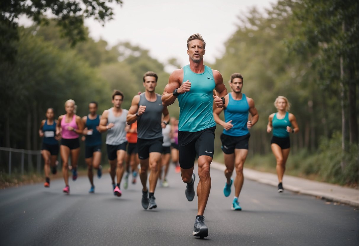A marathon training program with a structured workout plan and progression